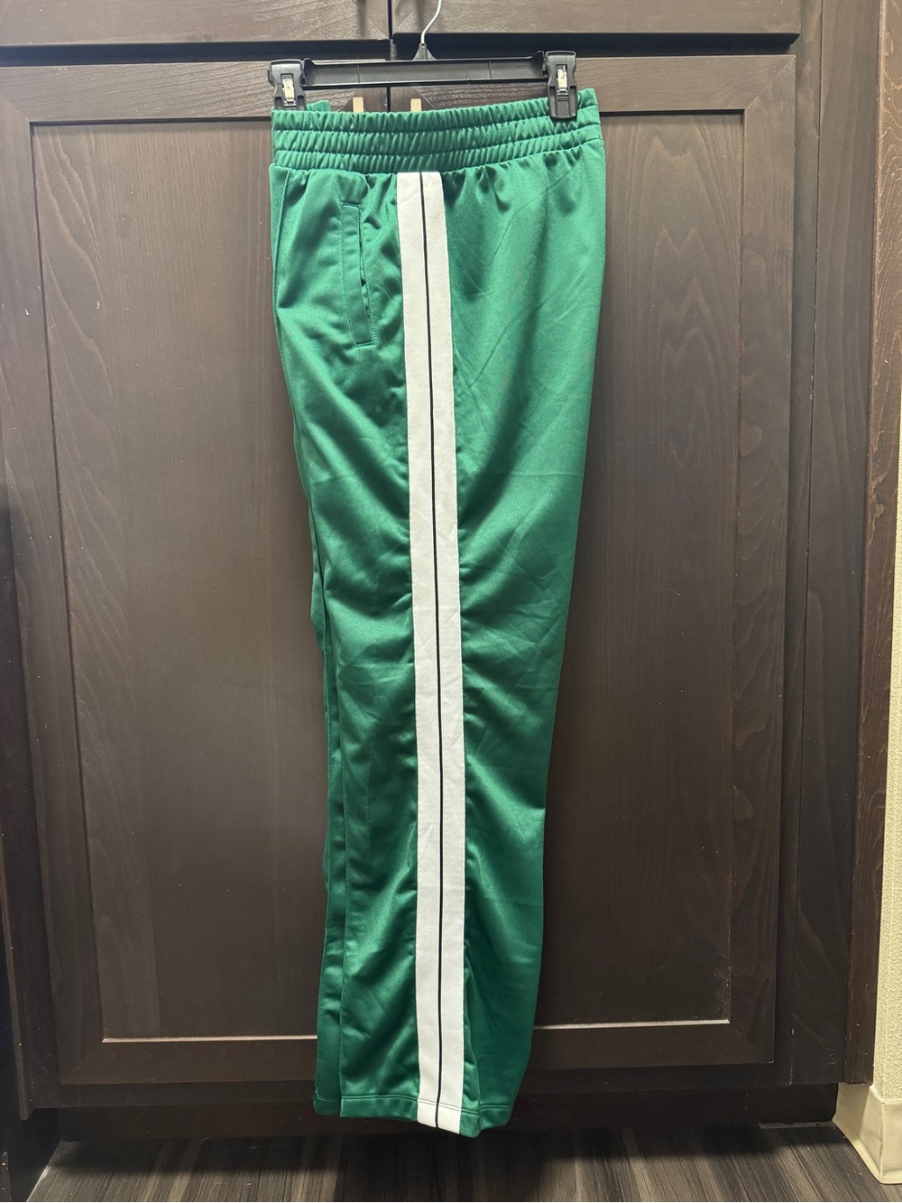 Forever 21 Green Track Pants with White Trim